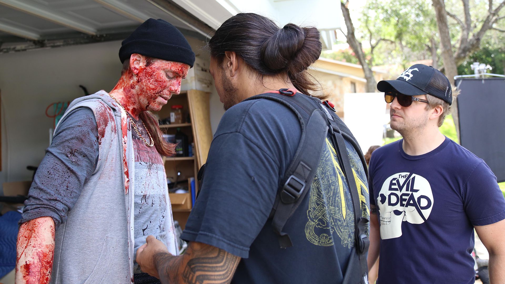 Photo of director Chris McInroy on the set of Bad Guy 2