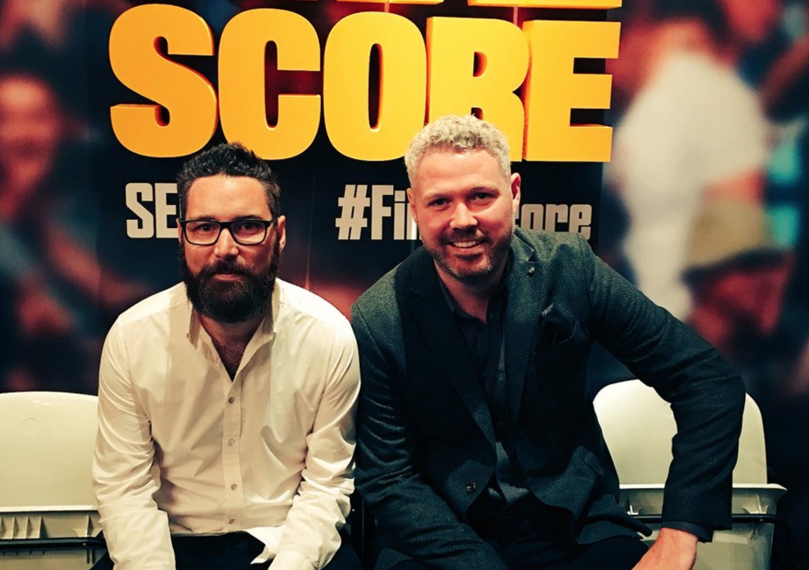 Keith (left) and David at the Final Score premiere
