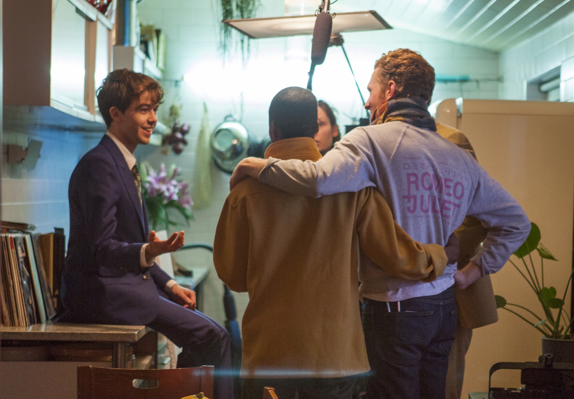 Alex Lawther, Simon Manyonda, Emma Corrin, Jack Stimpson and Sam Hayharth on the set of Alex's Dream.