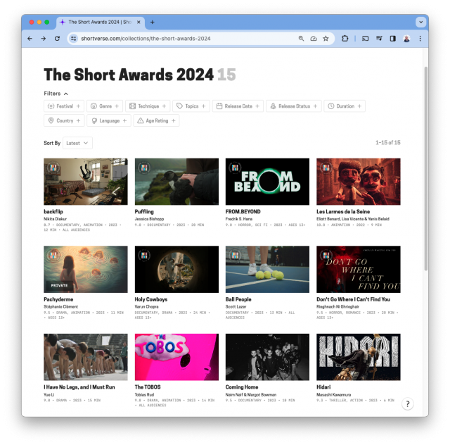 The Short Awards 2024 The Nominees Short of the Week